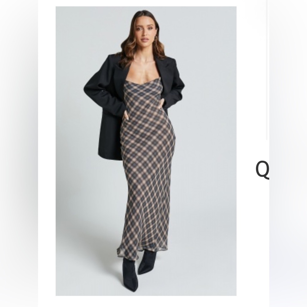 Showpo plaid cowl neckline dress